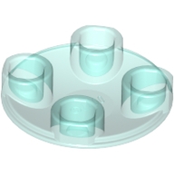 Lego destička kulatá 2x2 hladká invertovaná, průhledná světle modrá (4220021, 6107763, 6171733)